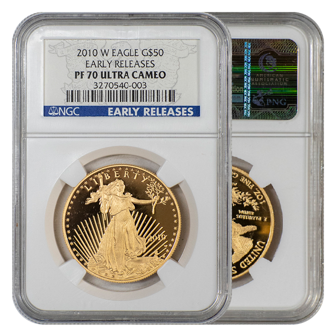 NGC 2010-W Gold Eagle $50 PF70 Ultra Cameo Early Release – CCI