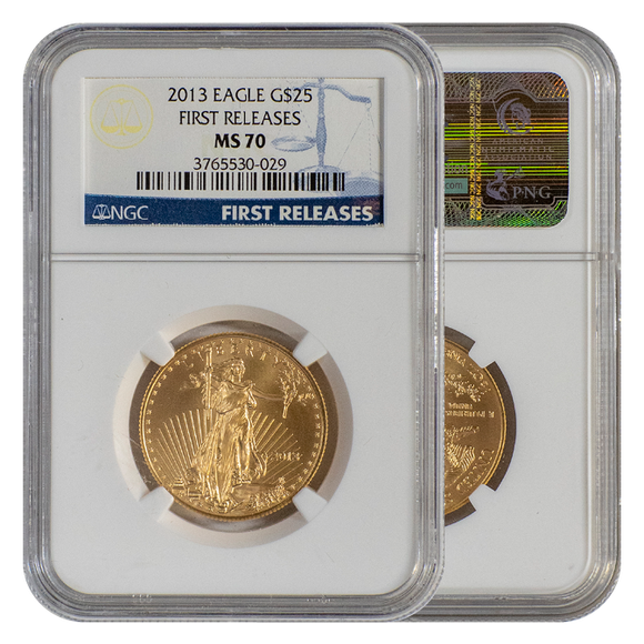 NGC 2013 Gold Eagle $25 MS70 First Release