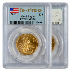 PCGS 2013 Gold Eagle $25 MS70 First Strike