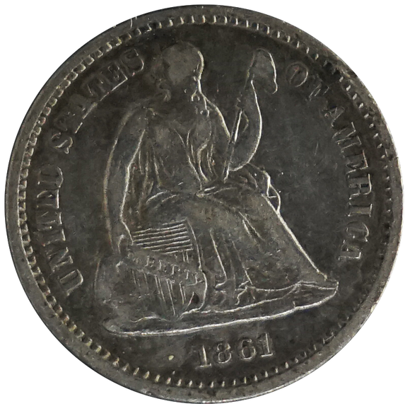 1861 Seated Liberty Half Dime (EF)