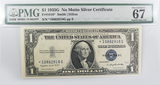 PMG 1935G FR 1616*  $1 Silver Certificate "No Motto"  CU67 EPQ