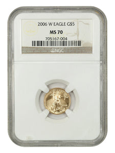 NGC 2006-W Gold Eagle $5 MS70