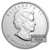Canada Maple Leaf 1 Oz Silver Coin BU - Random Year - Off Quality/Toned/Milk Spots