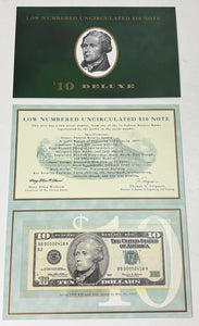 BEP 1999 $10 Low Numbered Uncirculated Note