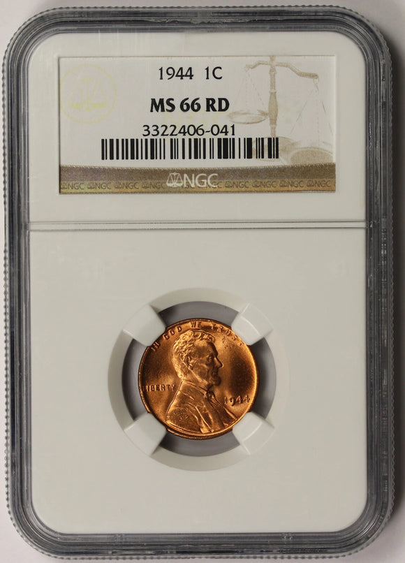 1944 Lincoln Cent MS66 Red NGC