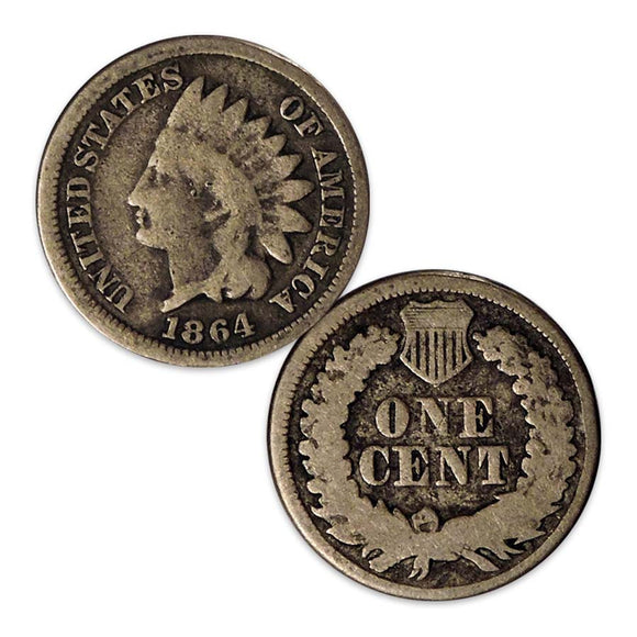 1864 Copper Nickel Indian Head Cent- Good Condition