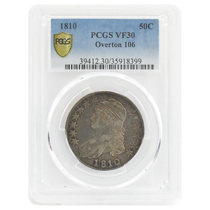 1810 Capped Bust Half Dollar VF30 Overton-106 PCGS