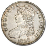 1826 Capped Bust Half Dollar - AU Details (Cleaned)