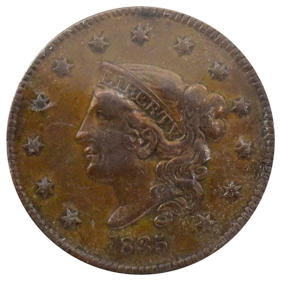 1835 Coronet Large Cent Small 8 (VF)