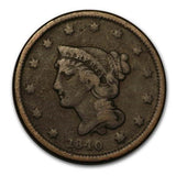 1840 Braided Hair Small Date Large Cent - VG Details