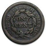1843 Large Cent Mature Head, Large Letters VG/F Details