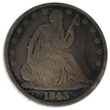 1843 Liberty Seated Half Dollar Details (AG)