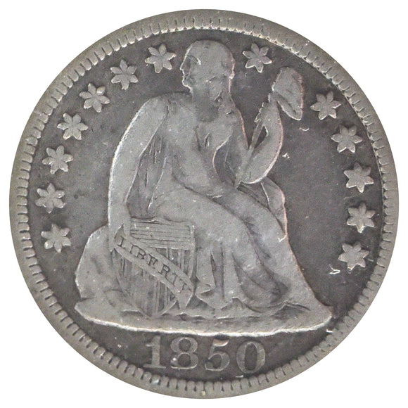 1850 Seated Dime F