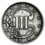 1852 3 Cent Silver Piece - XF/AU