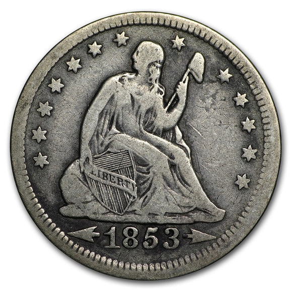 1853 Liberty Seated Quarter With Arrows (Fine)