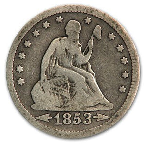 1853 Liberty Seated Quarter (VG) With Arrows & Rays