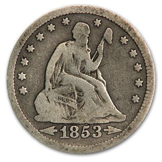 1853 Liberty Seated Quarter (VG) With Arrows & Rays