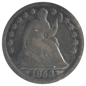 1853 Seated Half Dime F