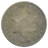 1853 Three Cent Silver Piece (AG)
