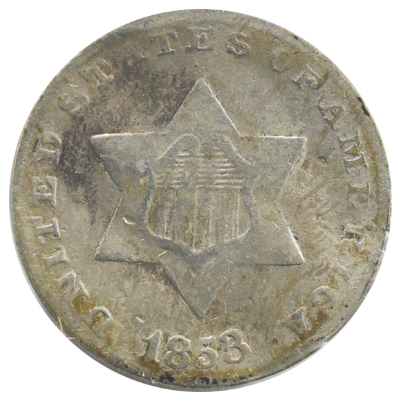 1853 Three Cent Silver Piece (G)