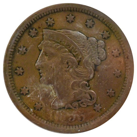 1855 Braided Large Cent Upright (XF)