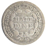 1857 Seated Half Dime VF/XF