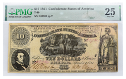 PMG 1861 $10 C.S.A 