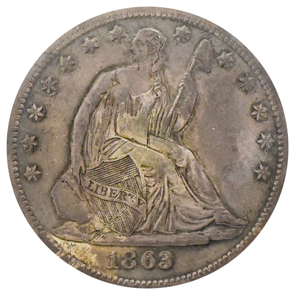 1863-S Seated Liberty Half Dollar XF Details