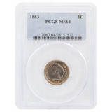 1863 Indian Head Cent MS64 PCGS