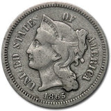 1865 3 Cent Nickel - F