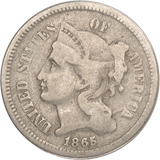 1865 3 Cent Nickel - VG