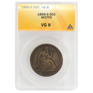 1866-S Liberty Seated Half Dollar VG8 ANACS