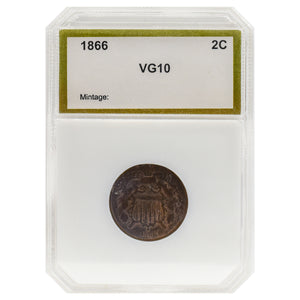 1866 2 Cent Piece VG10 PCI