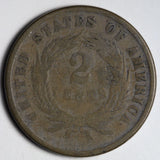 1866 Two Cent Piece - F