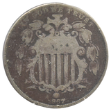 1867 Shield Nickel No Rays (G)