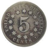 1867 Shield Nickel No Rays (VG) "Dark"