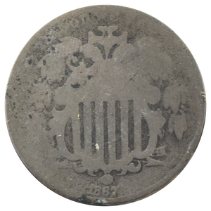 1867 Shield Nickel With Rays (AG)