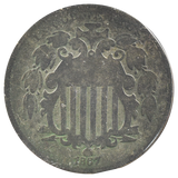 1867 Shield Nickel With Rays (G)