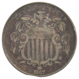 1867 Shield Nickel With Rays (VG)