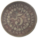 1867 Shield Nickel With Rays (VG)