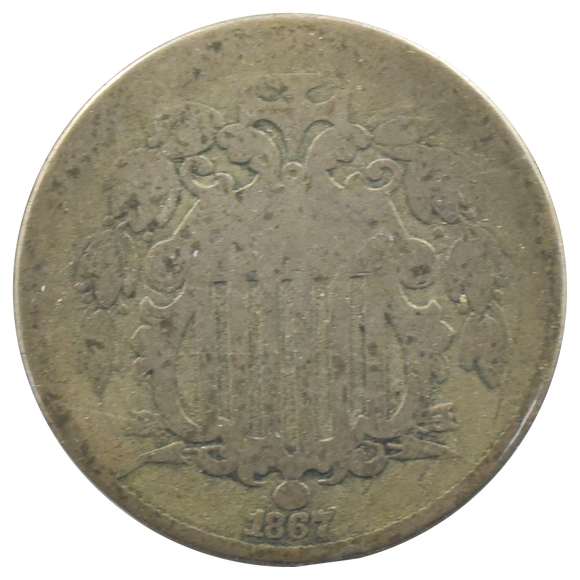 1867 Shield Nickel (No Rays) Cull