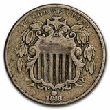 1868 Shield Nickel - F