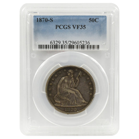 1870-S Seated Liberty Half VF35 PCGS