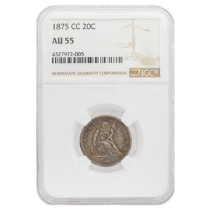 1875-CC Twenty Cent Piece AU55 NGC
