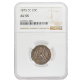 1875-CC Twenty Cent Piece AU55 NGC