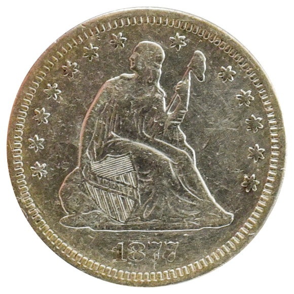 1877 Liberty Seated Quarter (AU) Details