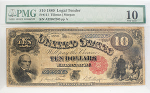 PMG 1880 $10 Legal Tender VG10 "Daniel Webster"