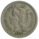 1881 3 Cent Nickel - VF