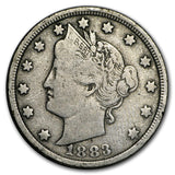 1883 Liberty Head V Nickel No Cents - Fine Details (Cleaned)