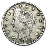 1883 Liberty Head V Nickel "No Cents" - VF